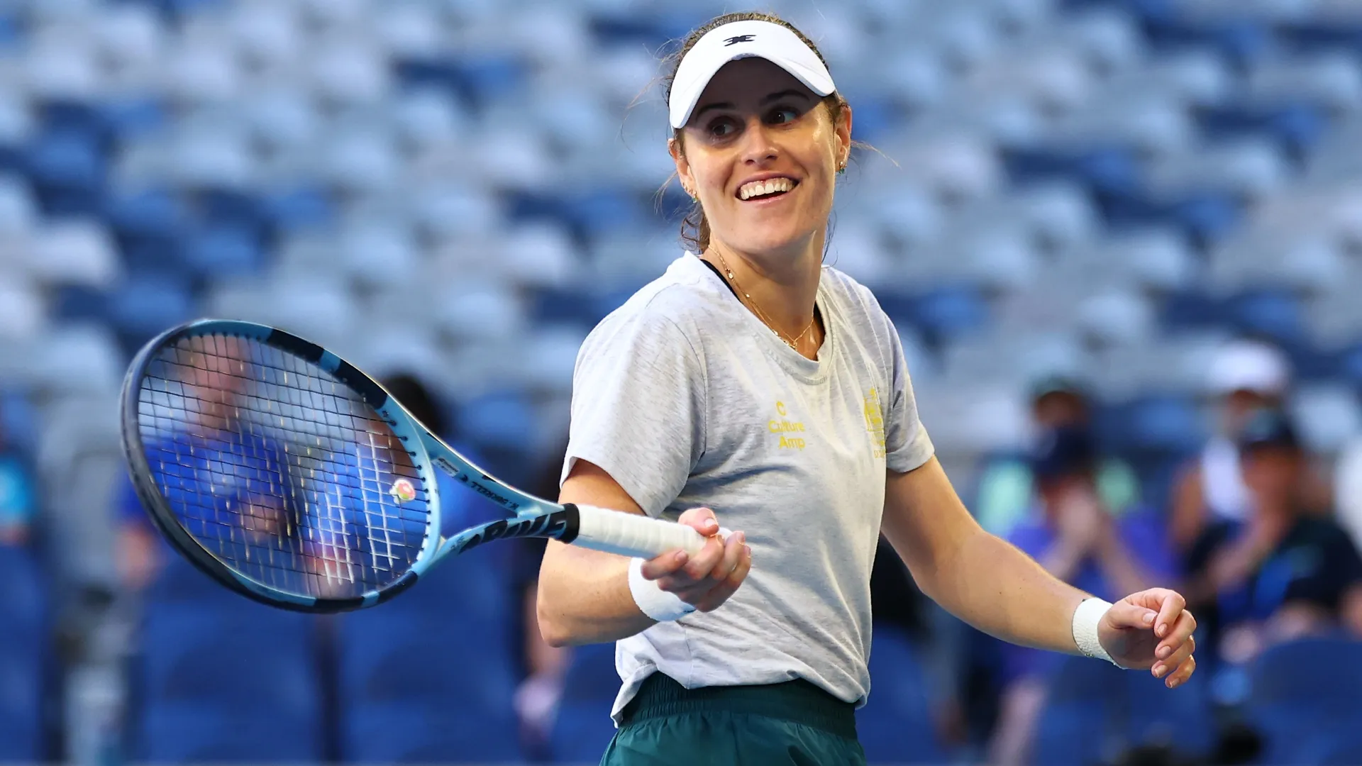 Kimberly Birrell during a practice session prior to the 2026 Billie Jean King Cup by Gainbridge Qualifier (Source: Daniel Pockett/Getty Images for Billie Jean King Cup)