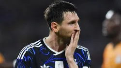 Lionel Messi of Argentina reacts.