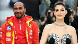 Lewis Hamilton in 2025 and Anne Hathaway in 2026