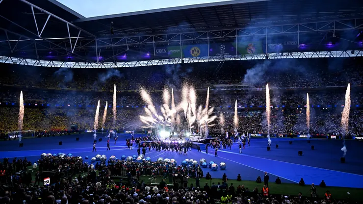 Lenny Kravitz performs prior to the UEFA Champions League 2023/24 Final match
