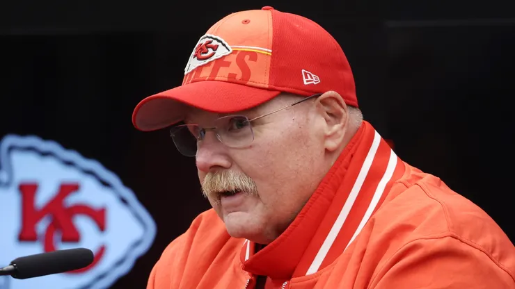 Andy Reid speaks to the press.