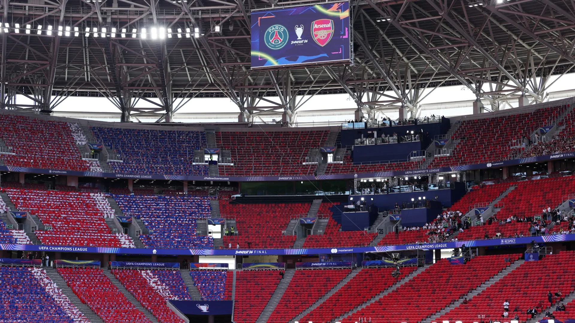 General view inside the stadium during the training session one day ahead of the UEFA Champions League 2026 Final (Source: Justin Setterfield/Getty Images)