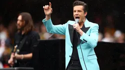 Brandon Flowers and the Killers perform during the 2017 AFL Grand Final match