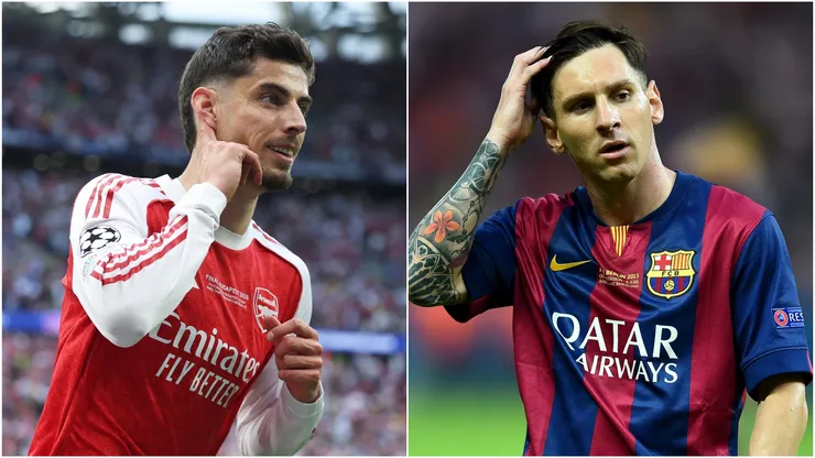 Kai Havertz (left) and Lionel Messi (right).