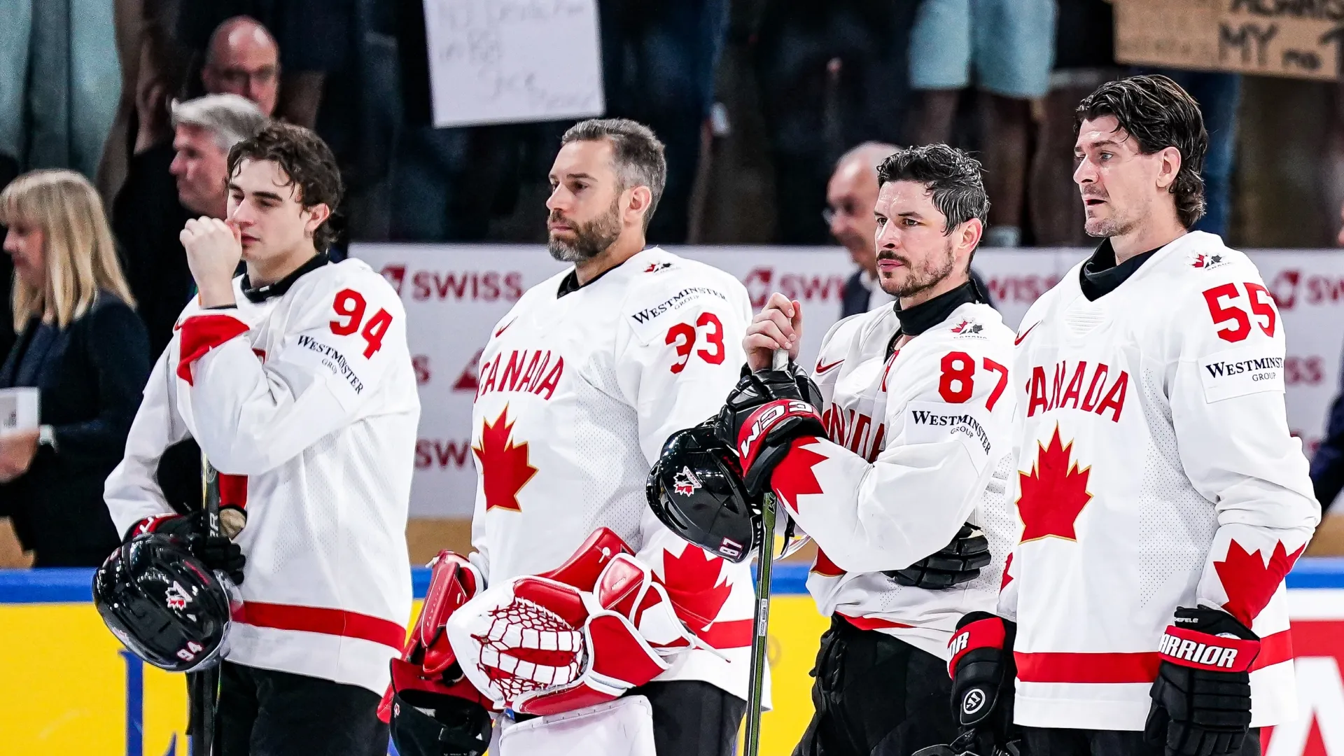 From left to right: Martone, Talbot, Crosby, and Scheifele of Canada.