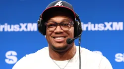 DJ Moore visits SiriusXM on Radio Row at Super Bowl LX.