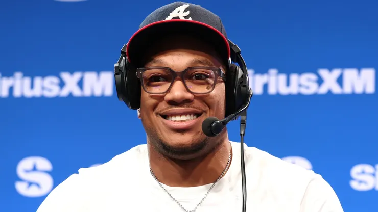 DJ Moore visits SiriusXM on Radio Row at Super Bowl LX.