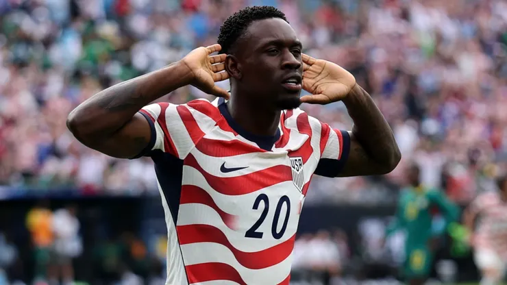 Falarin Balogun of United States celebrates.