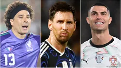 Guillermo Ochoa of Mexico, Lionel Messi of Argentina and Cristiano Ronaldo of Portugal.