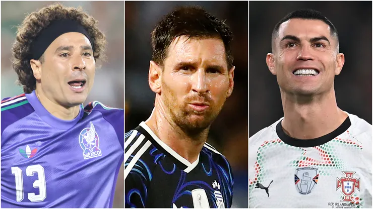 Guillermo Ochoa of Mexico, Lionel Messi of Argentina and Cristiano Ronaldo of Portugal.