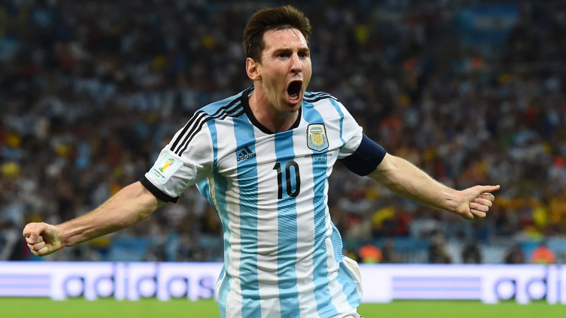 Lionel Messi of Argentina during the 2014 FIFA World Cup Brazil Group F match (Source: Matthias Hangst/Getty Images)