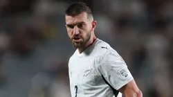 Tim Payne kicks the ball during the FIFA Series match between New Zealand All Whites and Finland