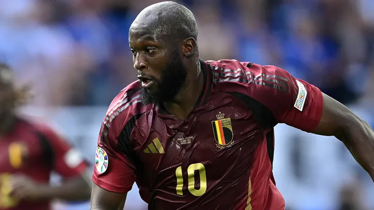 Romelu Lukaku of Belgium runs with the ball.