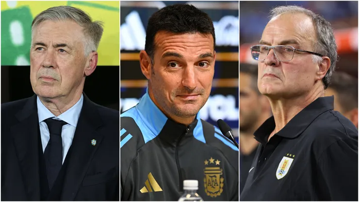 Carlo Ancelotti, Lionel Scaloni and Marcelo Bielsa