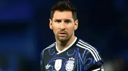 Lionel Messi of Argentina looks on during the international friendly match against Mauritania.