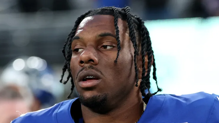 Malik Nabers #1 of the New York Giants at MetLife Stadium.