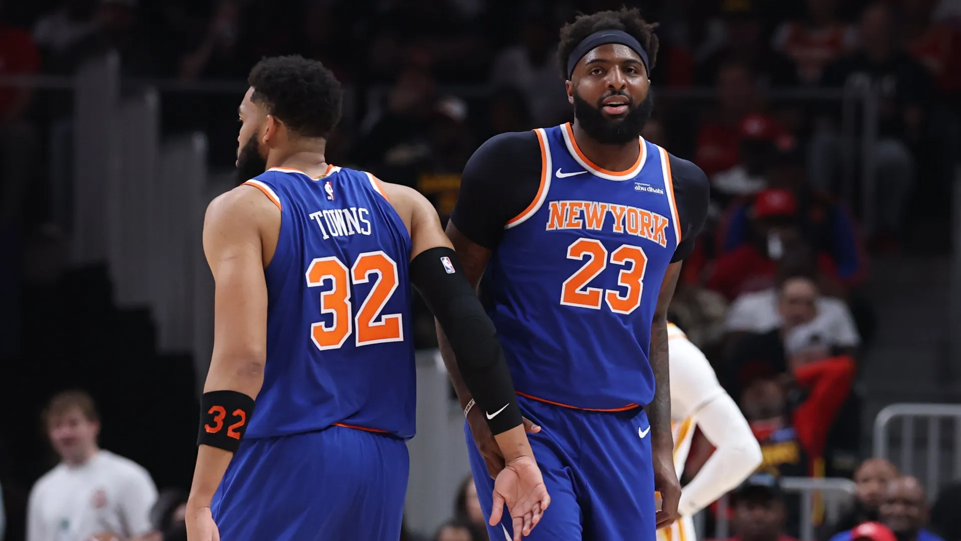 Mitchell Robinson with Karl Anthony Towns