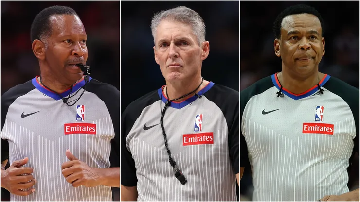 Referees Scott Foster, James Capers and Sean Wright