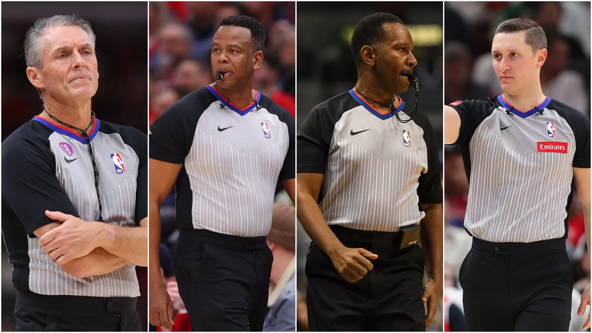 Scott Foster, James Capers, Sean Wright and JB DeRosa (Source: Michael Reaves/Stacy Revere — Getty Images)