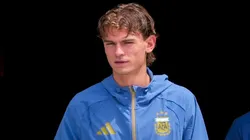 Nicolas Paz of Argentina arrives for the FIFA World Cup 2026 at Kansas City International Airport.