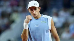 Matteo Arnaldi celebrates a point during their Men's Fourth Round match on Day Nine of the 2026 French Open