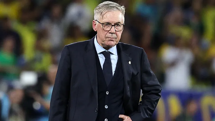 Carlo Ancelotti, Head Coach of Brazil, reacts during the international friendly match