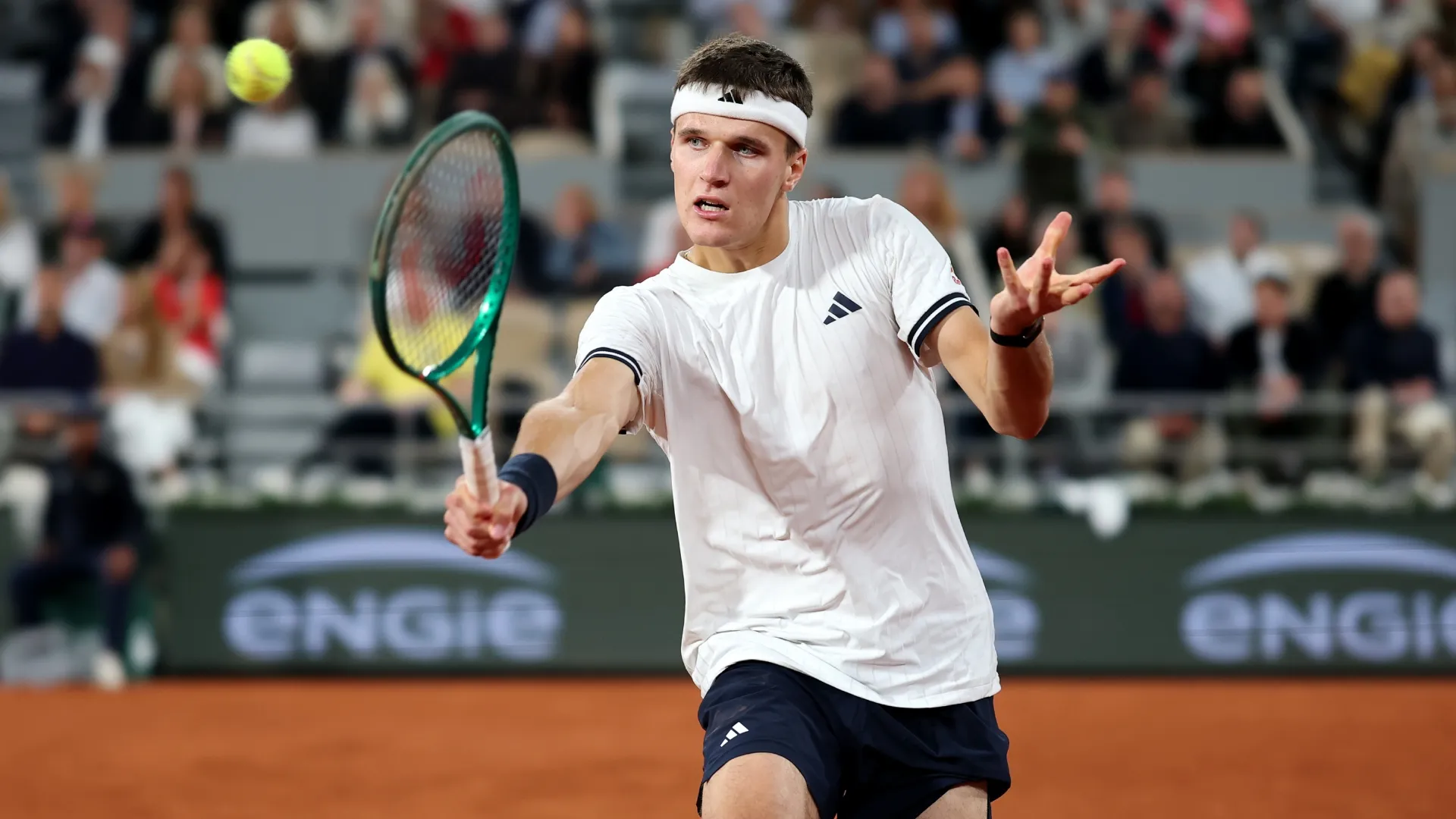 Jakub Mensik during their Men’s Singles Quarter Final match on Day Ten of the 2026 French Open (Source: Dan Istitene/Getty Images)