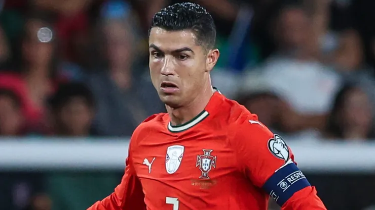 Cristiano Ronaldo of Portugal drives the ball.