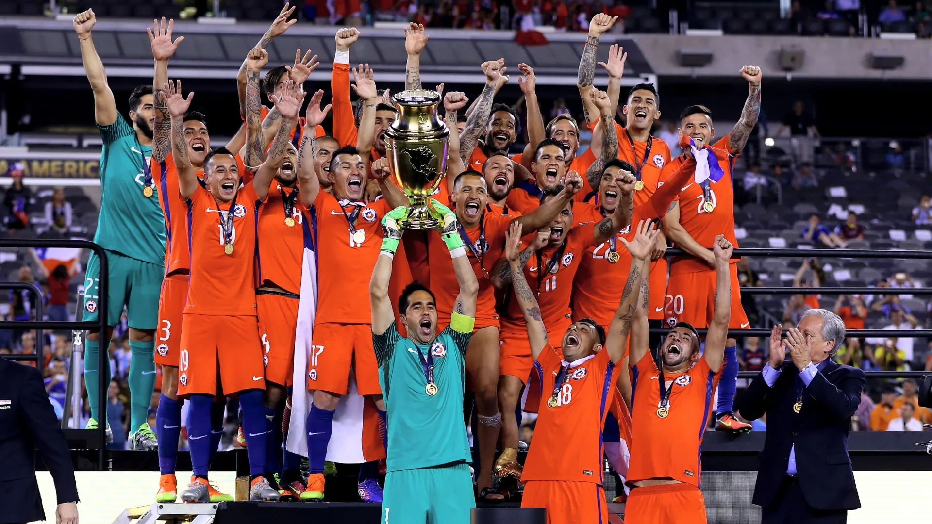 Chile celebrates the Copa America Centenario Championship
