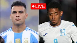 Lautaro Martinez of Argentina and Choco Lozano of Honduras.