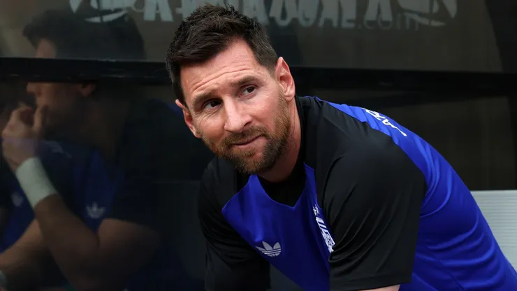 Lionel Messi of Argentina reacts prior to during the international friendly.