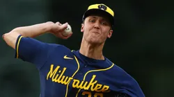 Starting pitcher Jacob Misiorowski #32 of the Milwaukee Brewers.