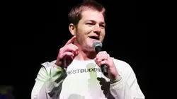 Drake Maye speaks onstage during the 2026 Best Buddies Challenge.