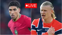 Achraf Hakimi of Morocco and Erling Haaland of Norway.