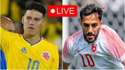James Rodriguez of Colombia and Mousa Tamari of Jordan.