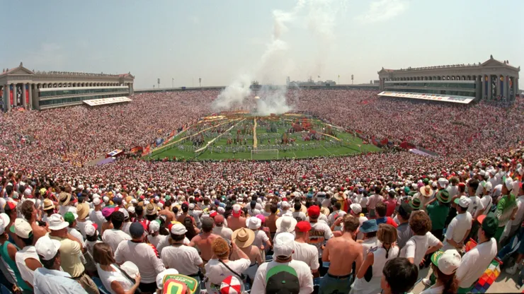 The 1994 World Cup opening ceremony fanfare at Soldier Field in Chicago