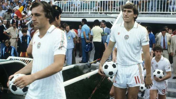 Hungary’s Laszlo Kiss against El Salvador at Spain 1982.