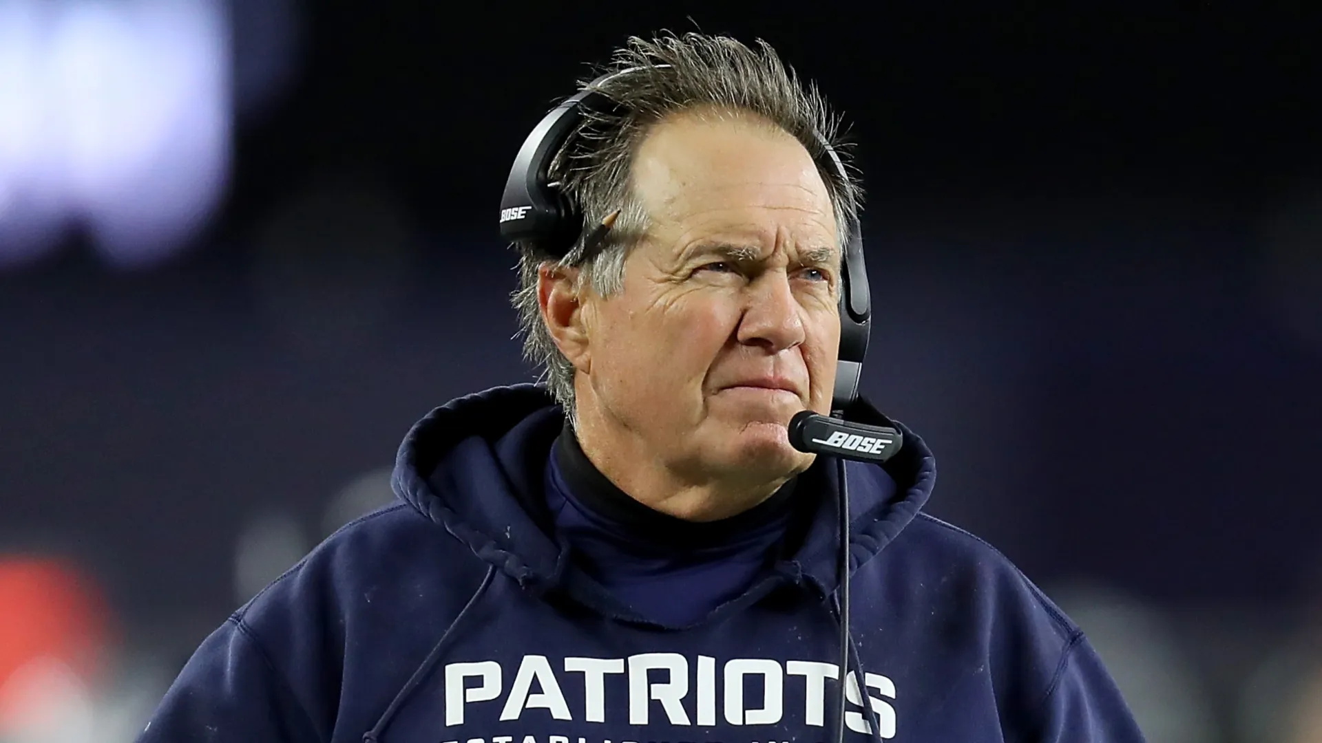 Bill Belichick during a game against the Giants.