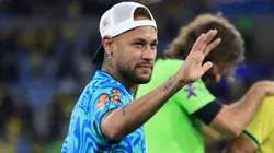 Neymar Jr. reacts after the friendly match between Brazil and Panama.