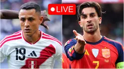 Yoshimar Yotun of Peru and Ferran Torres of Spain.