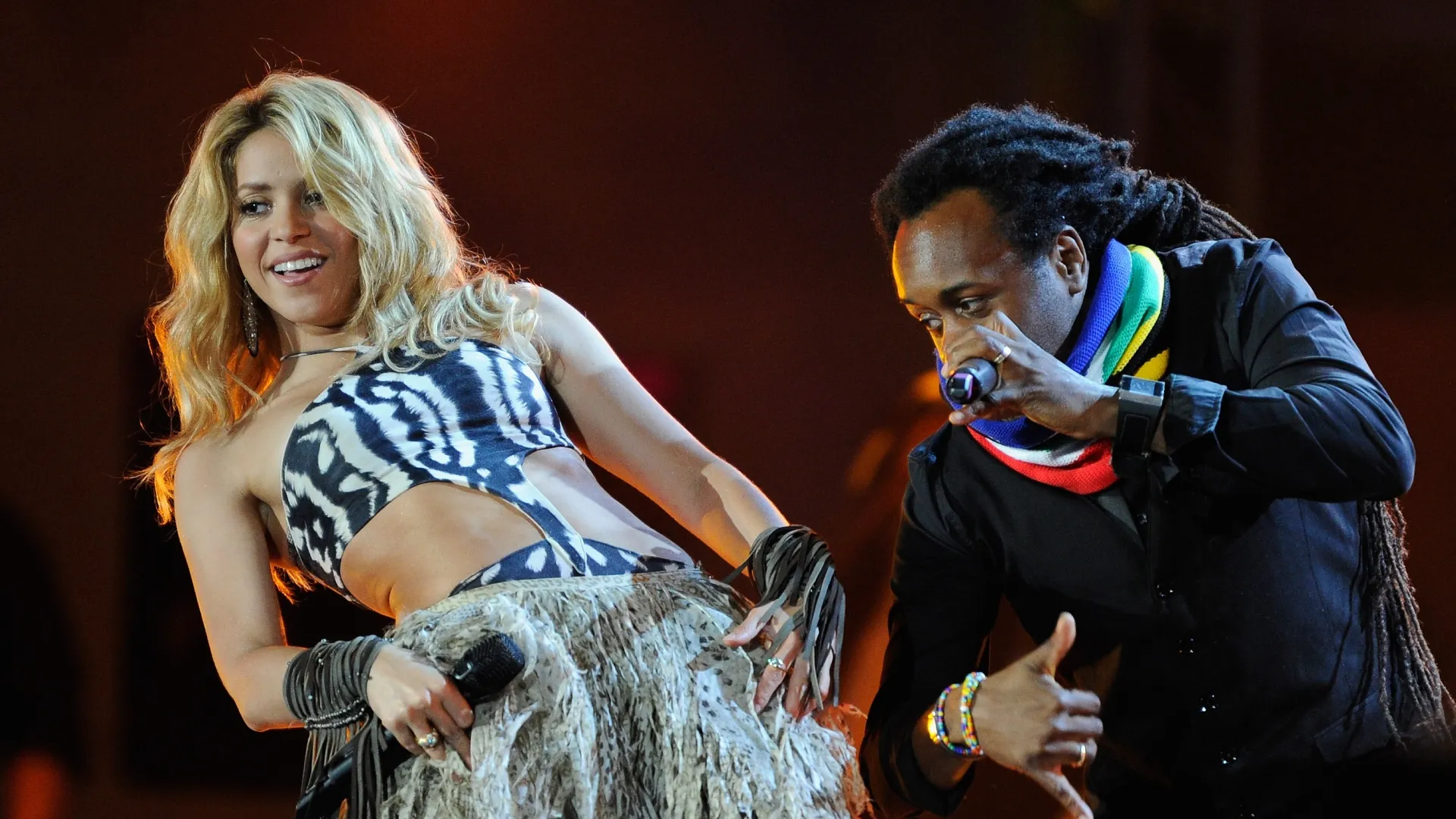 Shakira performs a song during the kick-off celebration concert for the 2010 FIFA World Cup (Source: Stuart Franklin/Getty Images)