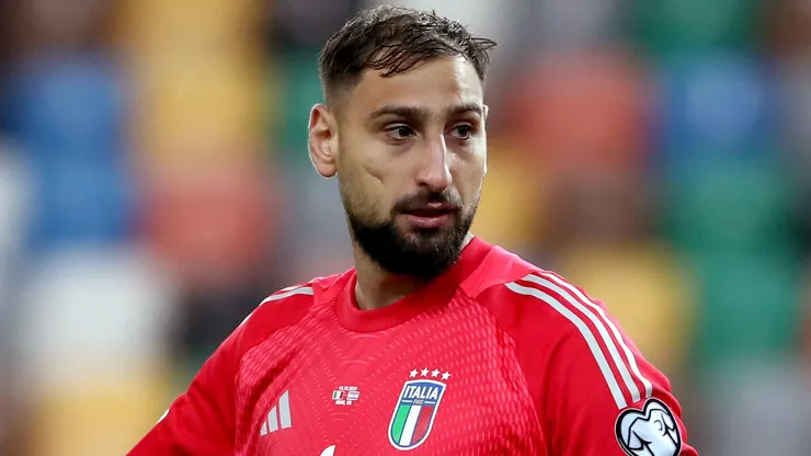 Gianluigi Donnarumma of Italy looks on during the FIFA World Cup 2026 qualifier match.