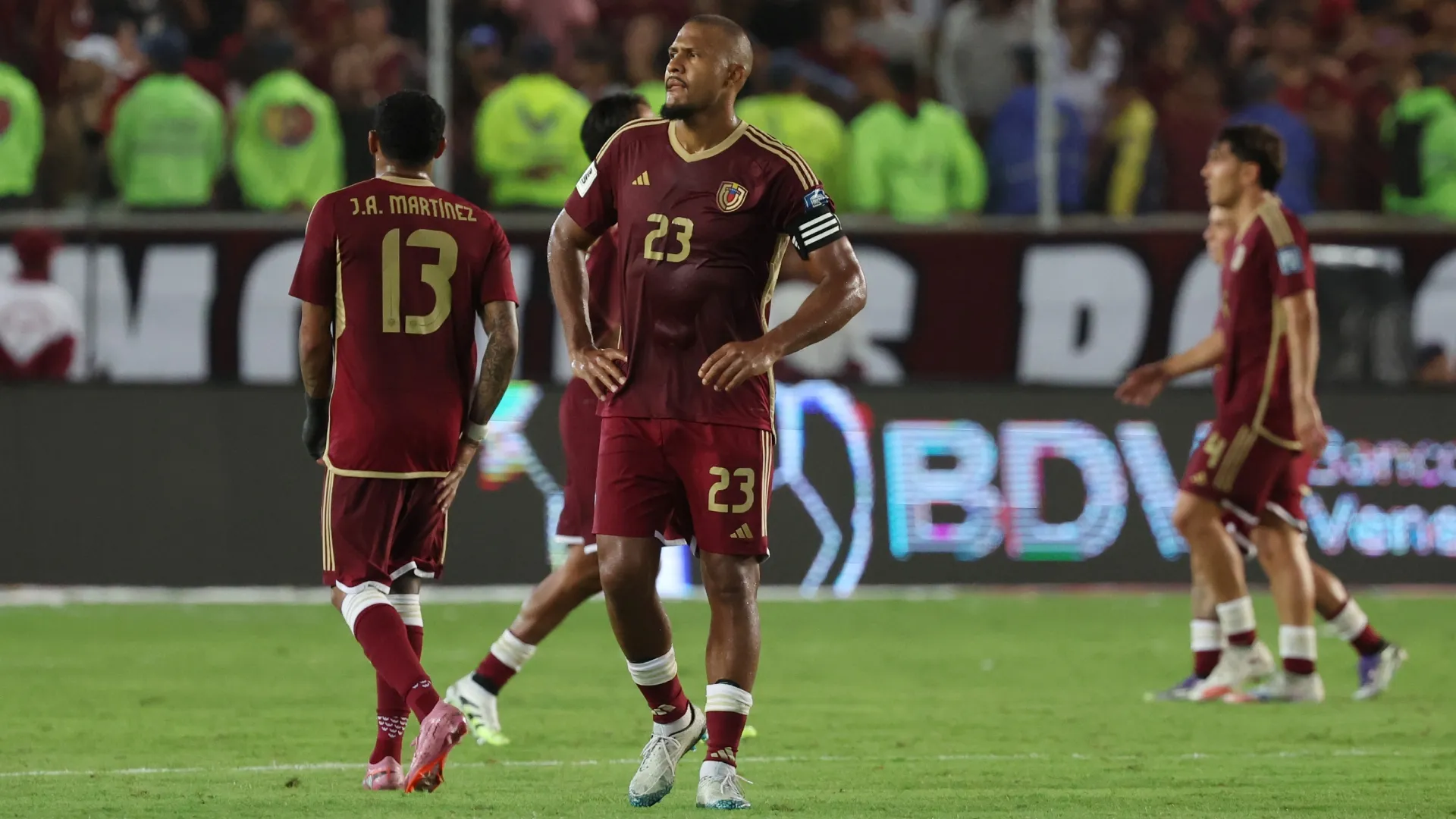 Salomon Rondon of Venezuela reacts during the South American FIFA World Cup 2026 Qualifier match. Edilzon Gamez/Getty Images