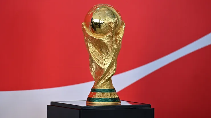 View of the World Cup trophy, as part of the FIFA Trophy Tour in 2026
