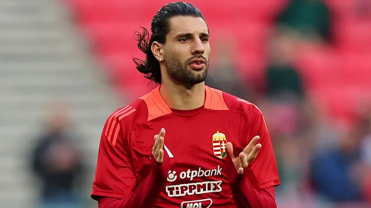 Dominik Szoboszlai of Hungary warms up.