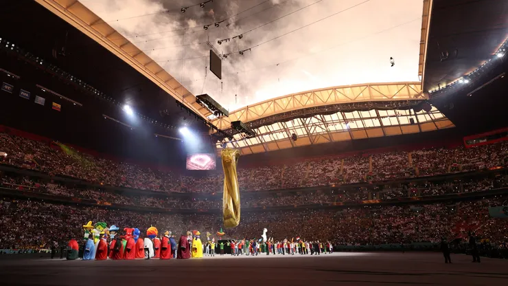 Fireworks explode during the opening ceremony prior to the FIFA World Cup Qatar 2022 Group A match