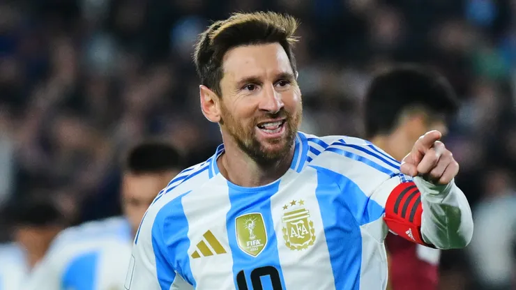 Lionel Messi of Argentina celebrates.