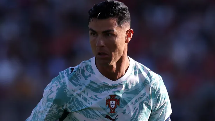 Cristiano Ronaldo #7 of Portugal runs with the ball during the international friendly.