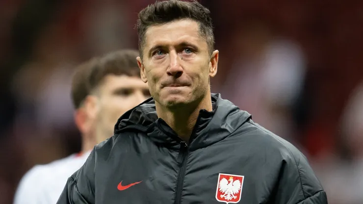 Robert Lewandowski of Poland looks on after the team's loss.