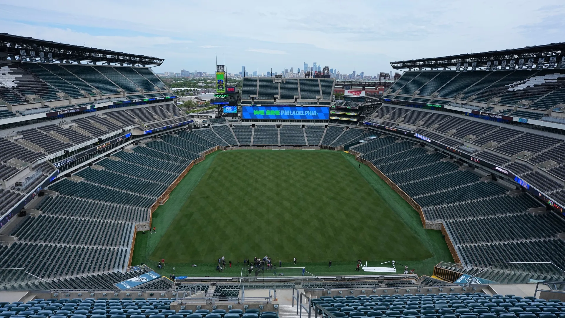 A general view of Philadelphia Stadium in preparations ahead of the 2026 World Cup. Mitchell Leff/Getty Images